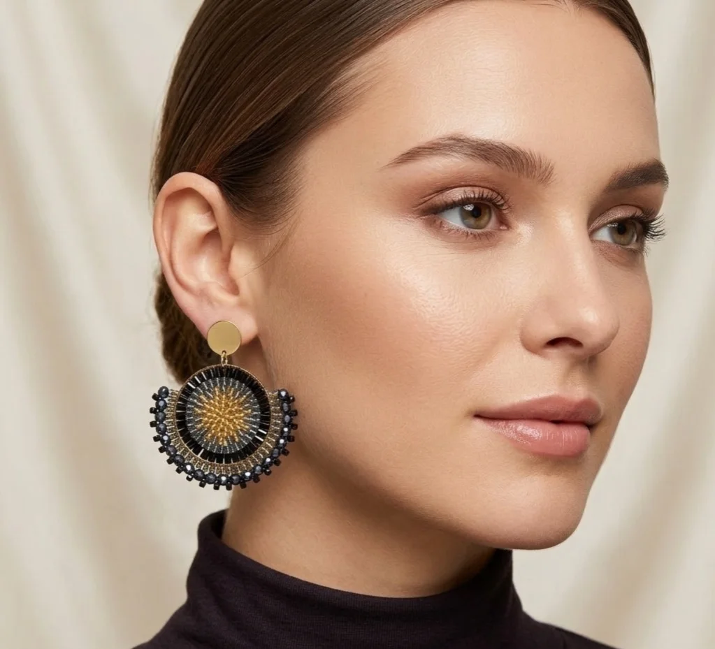 Aros de Mostacillas Artesanales – Colección Geométrica Boho