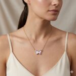 Collar Cadena de Mariposa con Cristal Tornasolado